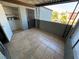 Tiled outdoor patio with sliding glass doors and a storage closet at 1460 Hialeah Dr # D, Las Vegas, NV 89119
