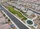 Aerial view showcases this community with neighborhood park and ample green space at 2205 Stone Well Rd, North Las Vegas, NV 89031