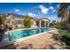 Lush backyard featuring a serene pool with flagstone edging and plenty of space for relaxing and entertaining at 2287 Moresca Ave, Henderson, NV 89052