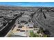 Panoramic aerial view showcasing the neighborhood, rooftop solar panels, and community landscape at 2450 Sylvan Hymn St, Henderson, NV 89044