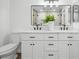 Modern bathroom featuring a dual sink vanity with quartz countertop at 3492 Edison Ave, Las Vegas, NV 89121