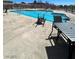 Community pool and surrounding area has lounge chairs and tables for residents to enjoy at 5721 Heineken Dr, North Las Vegas, NV 89031