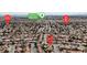 Aerial view of a residential neighborhood near Sandstone Ridge Park at 5850 Grey Wood Way, North Las Vegas, NV 89031
