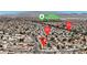 Aerial view of a neighborhood highlighting the proximity to James K. Seastrand Park at 5850 Grey Wood Way, North Las Vegas, NV 89031
