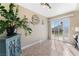 Bright living area offers a seamless transition to the outdoor patio through sliding glass doors at 629 Newbridge Way, North Las Vegas, NV 89032