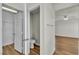 This bathroom features tile floor, toilet, and an open doorway to an adjacent bedroom at 9526 Vast Valley Ave, Las Vegas, NV 89148