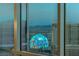 Stunning city view through large windows, highlighting the Sphere and Palazzo, offering a dynamic urban panorama at 2000 Fashion Show Dr # 6109, Las Vegas, NV 89109