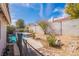 Backyard featuring a pool, with patio, and block wall for privacy at 3125 Cristobal Way, Las Vegas, NV 89117