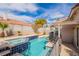 Inviting backyard pool and spa area, perfect for relaxation and entertaining at 3125 Cristobal Way, Las Vegas, NV 89117