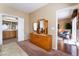 Bedroom with a large dresser and access to the main living space at 3603 Herring Gull Ln, North Las Vegas, NV 89084