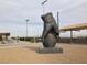 Unique baseball statue at Mountain's Edge Regional Park ball field at 8487 Insignia Ave # 105, Las Vegas, NV 89178