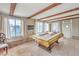 Spacious game room featuring a pool table, natural light, and wood beam ceiling accents at 3567 Horizon Cir, Las Vegas, NV 89121