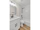 Bathroom with a white vanity, mirror, and shower at 451 Concord Way, Henderson, NV 89015