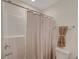 Clean, simple bathroom featuring a shower and toilet at 542 Foothill Cove Ln, Henderson, NV 89002
