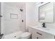 This bathroom has modern tile in the shower, new fixtures, and vanity storage at 6320 Hobart Ave, Las Vegas, NV 89107
