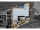 Luxury home aerial view showcases the pool, covered balcony, courtyard and outdoor living areas at 9 Boulderback Dr, Henderson, NV 89012