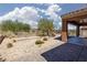 Backyard featuring desert landscaping and views at 1407 Wheelwright Ct, Mesquite, NV 89034