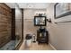 Modern bathroom featuring a beautiful vanity, glass shower, and sleek toilet at 1462 Rawhide St, Las Vegas, NV 89119