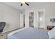 Comfortable bedroom featuring a ceiling fan and closet at 2833 Athena Hill Ct, Henderson, NV 89052