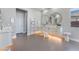 Bright bathroom featuring double vanities, modern fixtures, and ample storage at 3120 Greenscape Ln, Las Vegas, NV 89138