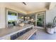 Outdoor dining area with a view of the interior at 3120 Greenscape Ln, Las Vegas, NV 89138