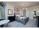 Modern bedroom with ensuite bathroom, carpet, and stylish decor at 3726 S Las Vegas Blvd # 1107, Las Vegas, NV 89158
