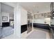 Contemporary kitchen seamlessly connects to the bedroom, showcasing stainless steel appliances and sleek design elements at 3726 S Las Vegas Blvd # 1107, Las Vegas, NV 89158