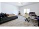 Bedroom with carpet, window, and desk at 760 Crisp Morning Ct, North Las Vegas, NV 89086
