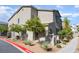 Side view of a two-story home with low maintenance landscaping and a clean aesthetic at 760 Crisp Morning Ct, North Las Vegas, NV 89086