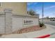 Stone community sign that reads Liberty at Silverado Ranch with desert landscaping at 10265 Franford Ct, Las Vegas, NV 89183