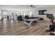 Upstairs game room features a pool table, media center, and exercise equipment at 12 Olympia Chase Dr, Las Vegas, NV 89141