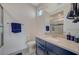 Modern bathroom with a combination tub and shower, sleek vanity, and contemporary fixtures at 195 Cactus Sunrise St, Las Vegas, NV 89138