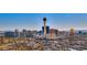 Panoramic city skyline view featuring prominent buildings and vibrant urban landscape at 200 Hoover Ave # 1210, Las Vegas, NV 89101
