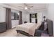 Stylish bedroom with a neutral color scheme, plush carpeting, and a closet with sliding doors at 3440 Pino Cir, Las Vegas, NV 89121