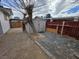 Backyard featuring a shed, brick patio, and secure fencing at 4754 Marnell Dr, Las Vegas, NV 89121