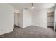 Empty bedroom with carpet, neutral walls, and two closets at 800 Fetter Ct, Henderson, NV 89052