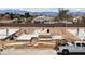 Active construction site shows foundation and framing work in progress on a new home at 9189 Oakdale Ranch Ct, Las Vegas, NV 89139