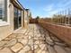 Private outdoor patio featuring unique stone pavement at 1001 Collingtree St, Las Vegas, NV 89145