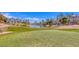 Golf course view featuring lush green and palm trees and a water hazard at 141 Fox Lake Ave, Las Vegas, NV 89148