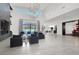 Expansive living room with high ceilings, modern furnishings, and fireplace at 20 Pebble Hills Ct, Las Vegas, NV 89141
