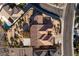 Aerial view showcasing the roof and surroundings of the home at 2401 Orangeburg Pl, Henderson, NV 89044