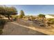 Scenic backyard featuring gravel, desert landscaping and a stone walkway at 2401 Orangeburg Pl, Henderson, NV 89044
