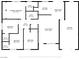 Detailed floor plan showcasing the layout of the home, including the primary bedroom, kitchen, and living room at 4360 Wendy Ln, Las Vegas, NV 89115