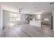 Spacious kitchen with an island, stainless appliances, and light gray cabinetry at 8629 Ensworth St # 111, Las Vegas, NV 89123