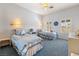 Cozy bedroom with blue accents, twin beds, and window shutters at 10548 Findlay Ave, Las Vegas, NV 89134