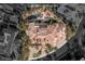 Aerial view of the property including pool, observation deck, RV garage and motor court at 2540 Red Arrow Dr, Las Vegas, NV 89135