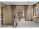 Bright bedroom featuring decorative curtains, French doors and a trey ceiling at 2540 Red Arrow Dr, Las Vegas, NV 89135