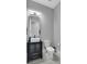Sleek half-bathroom featuring a vessel sink and contemporary fixtures at 5812 Shangri La Night Ct, Las Vegas, NV 89149