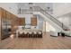 Open-concept kitchen featuring a large island with seating and modern appliances at 7682 Rafter Ct, Las Vegas, NV 89139