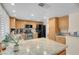 Kitchen with granite countertops, recessed lighting, stainless appliances, and light wood cabinetry at 37 Stone Cress Dr, Henderson, NV 89074